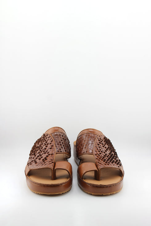DFC Relax Men Embossed Snake Leather Slide Sandals