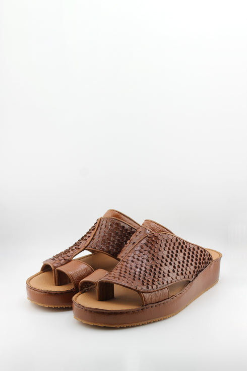 DFC Relax Men Embossed Snake Leather Slide Sandals