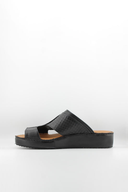 DFC Relax Men Embossed Pyramid Leather Slide Sandals