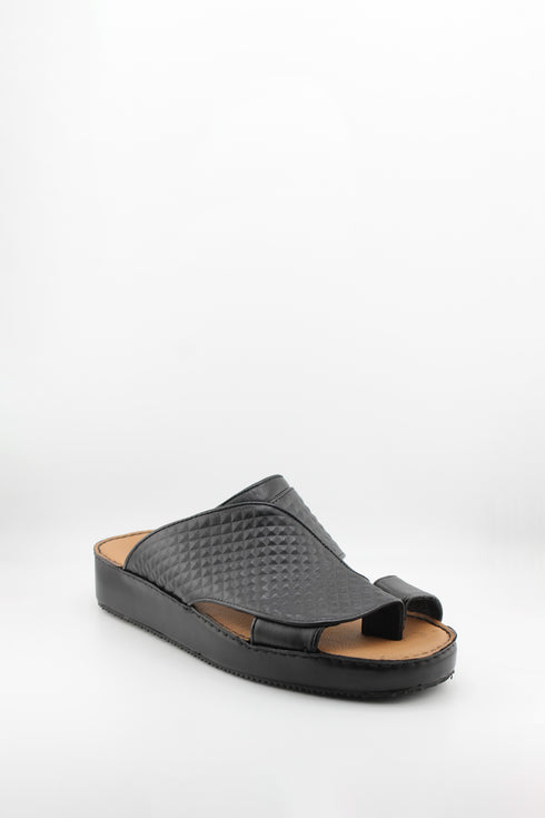 DFC Relax Men Embossed Pyramid Leather Slide Sandals