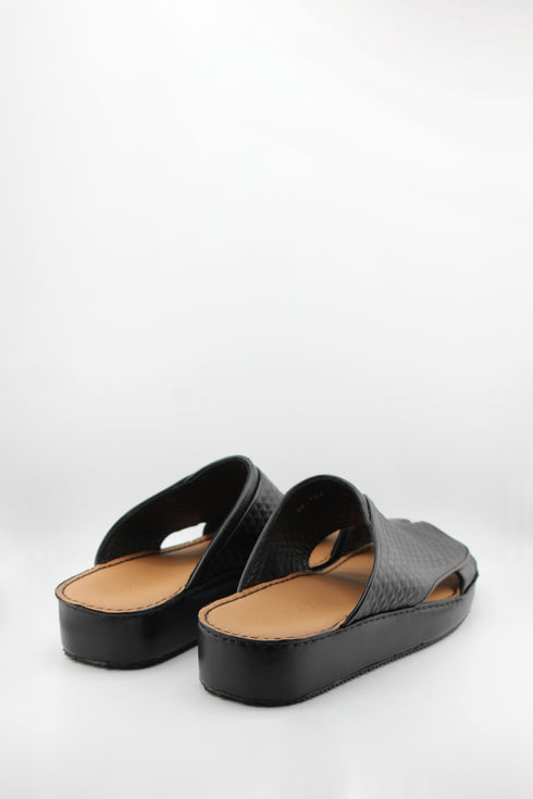 DFC Relax Men Embossed Pyramid Leather Slide Sandals