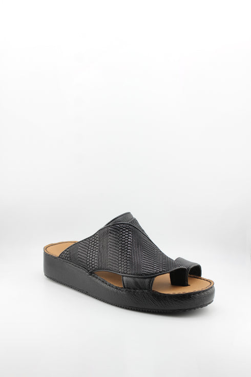 DFC Relax Men Embossed Scales Leather Slide Sandals