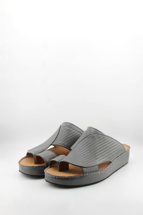 DFC Relax Men Embossed Mesh Leather Slide Sandals