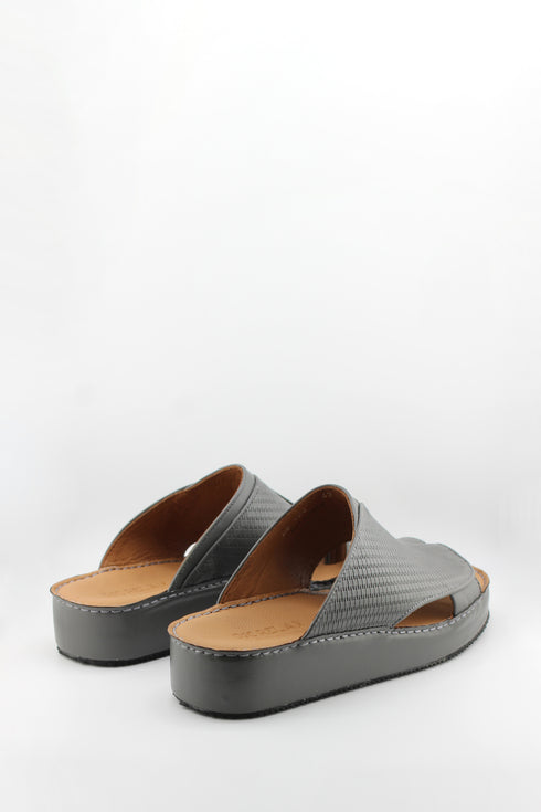 DFC Relax Men Embossed Mesh Leather Slide Sandals