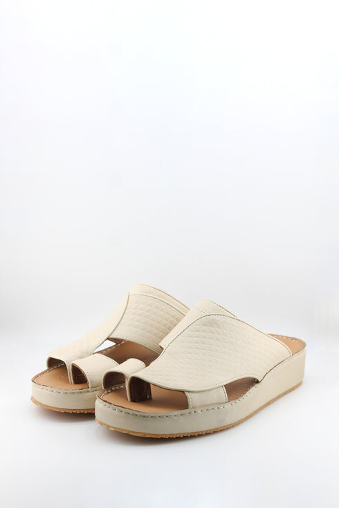 DFC Relax Men Embossed Pyramid Leather Slide Sandals