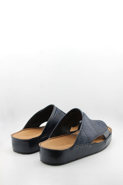 DFC Relax Men Embossed Scales Leather Slide Sandals