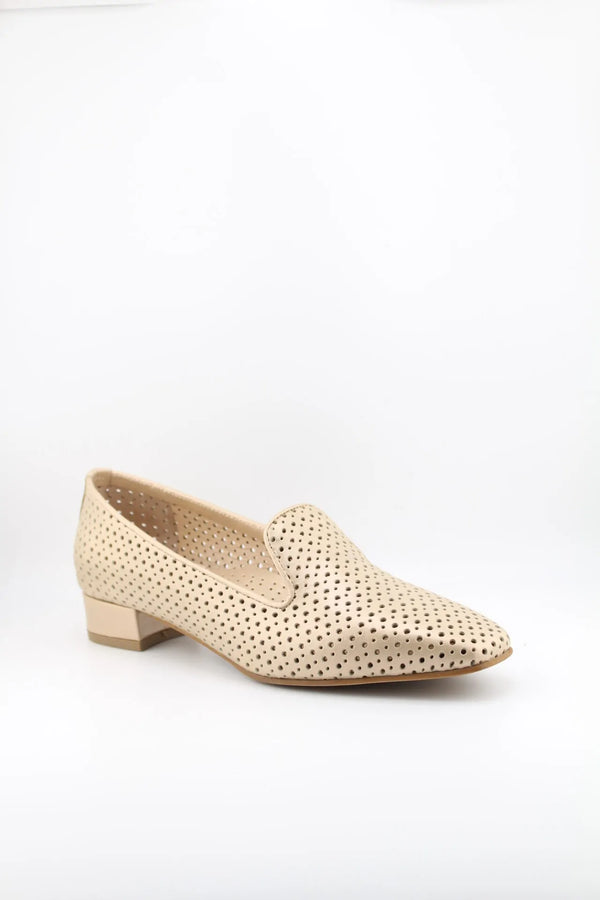 DFC Relax Perforated Leather Loafers with Heel