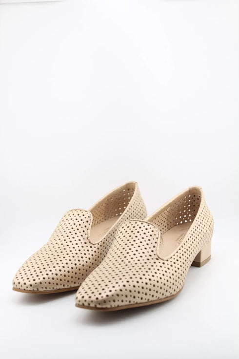 DFC Relax Perforated Leather Loafers with Heel