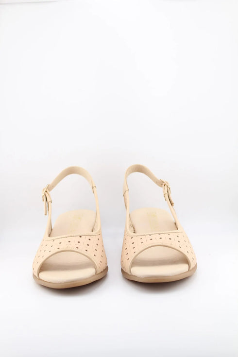DFC Relax Peep-Toe Perforated Slingback Wedge Sandals