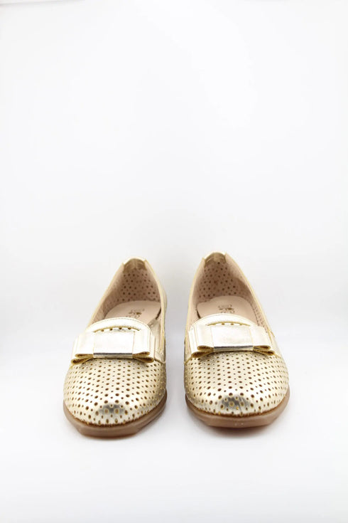 DFC Relax Perforated Wedge Loafer with Bow