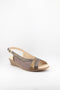 DFC Relax Metallic Cross-Strap Perforated Slingback Wedge