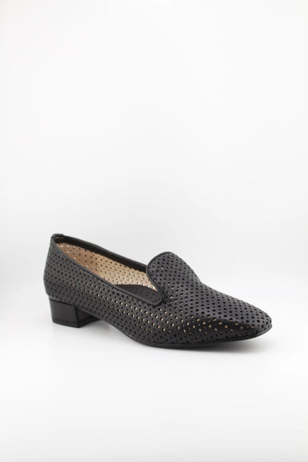 DFC Relax Perforated Leather Loafers with Low Heel