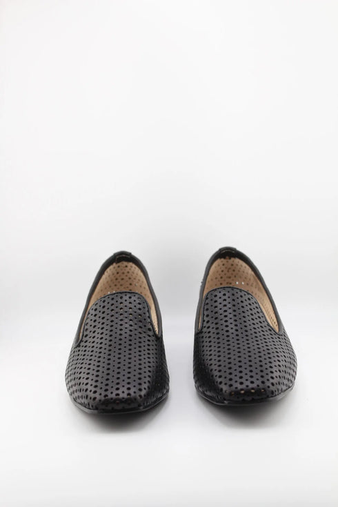DFC Relax Perforated Leather Loafers with Low Heel