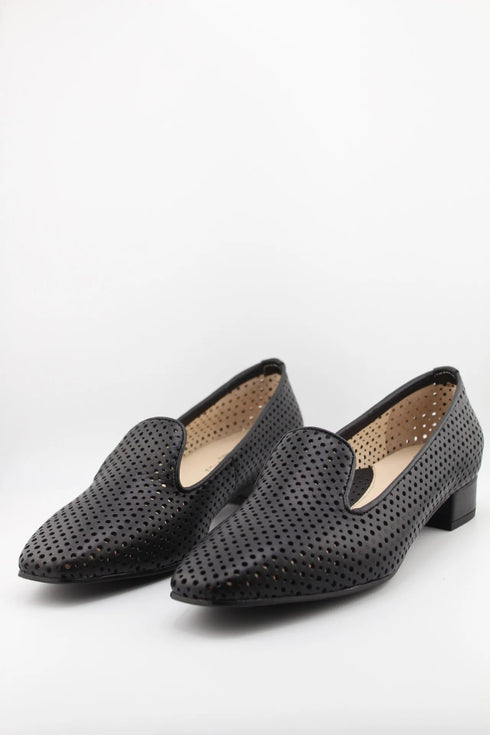 DFC Relax Perforated Leather Loafers with Low Heel