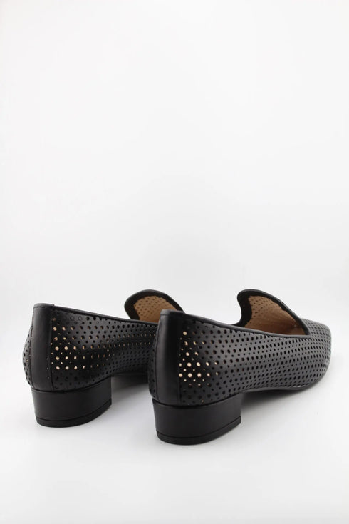 DFC Relax Perforated Leather Loafers with Low Heel