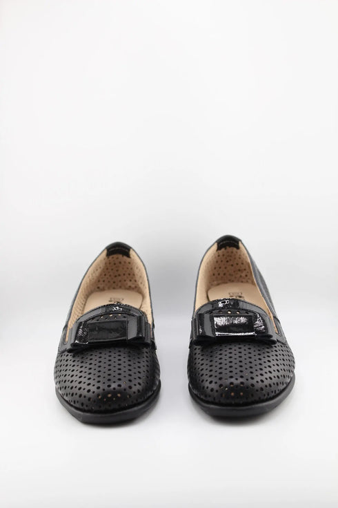 DFC Relax Perforated Leather Loafer with Bow