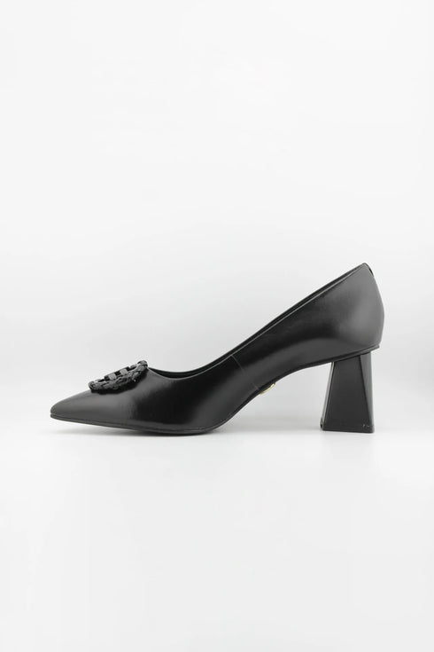 Jorge Bischoff Block Heel Logo Embellished Pumps