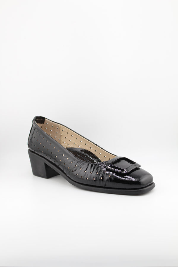 DFC Relax Patent Leather Wedge Loafer Shoes
