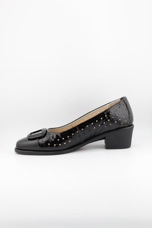 DFC Relax Patent Leather Wedge Loafer Shoes