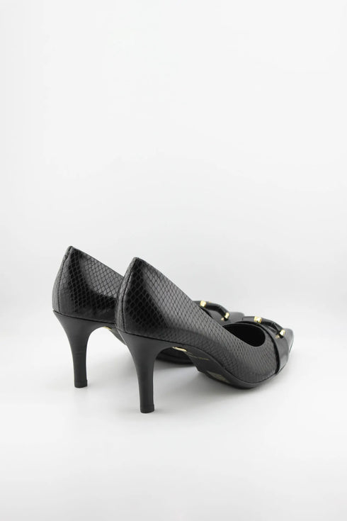 Jorge Bischoff Snakeskin Pattern Pointed Toe Heels