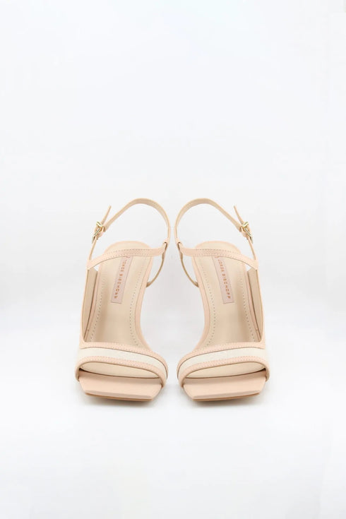 Jorge Bischoff Square-Toe Textured Strappy Heels
