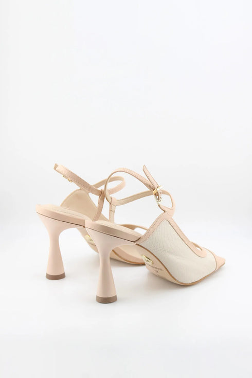 Jorge Bischoff Square-Toe Textured Strappy Heels
