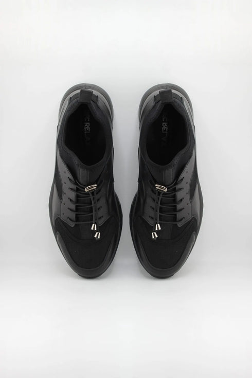 Dfc Relax Men Leather-Panel Mesh Athletic Sneaker