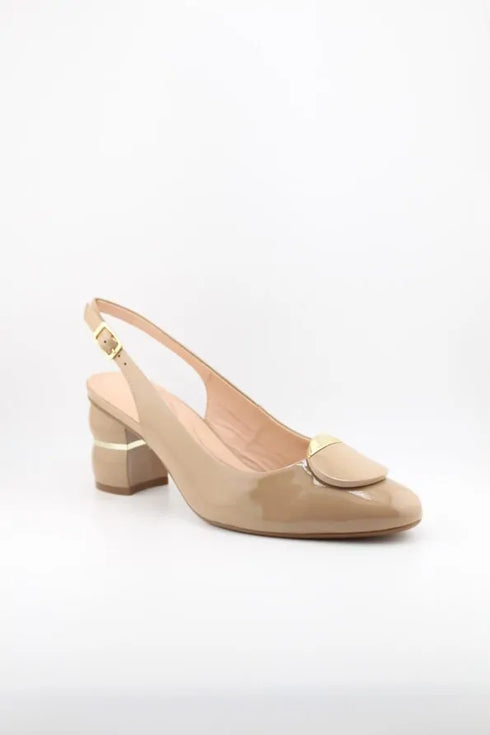 Capelli Rossi Slingback Patent Leather Block Heels