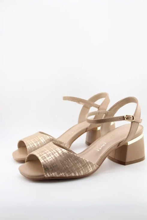 Capelli Rossi Metallic Detail Block Heel Sandal