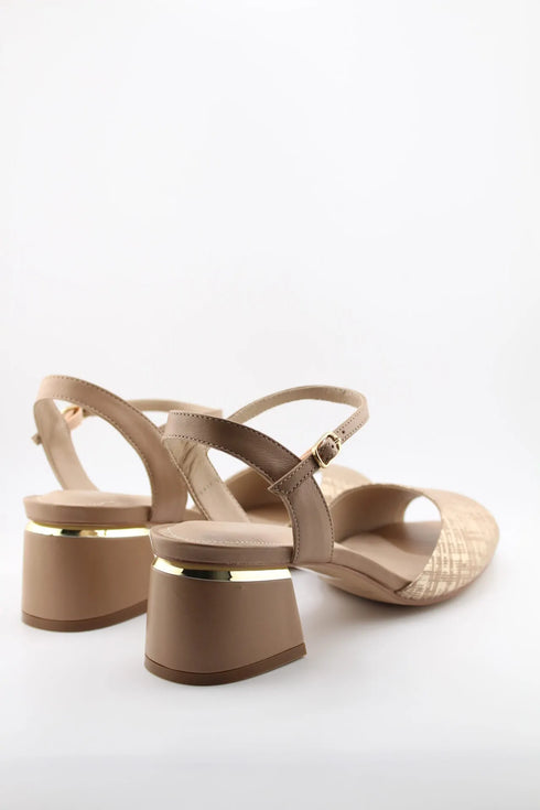 Capelli Rossi Metallic Detail Block Heel Sandal