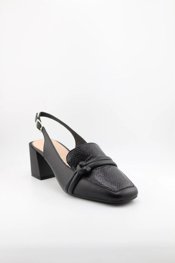 Capelli Rossi Block Heel Textured Slingback Loafers