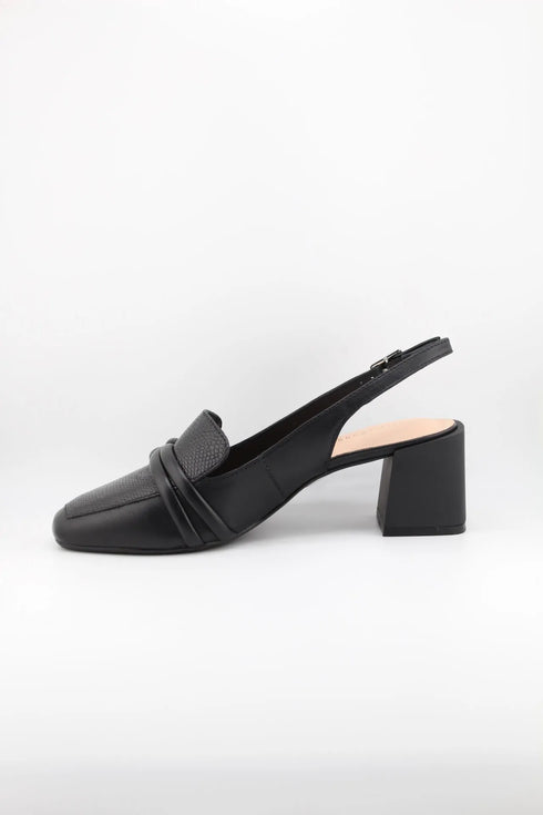 Capelli Rossi Block Heel Textured Slingback Loafers