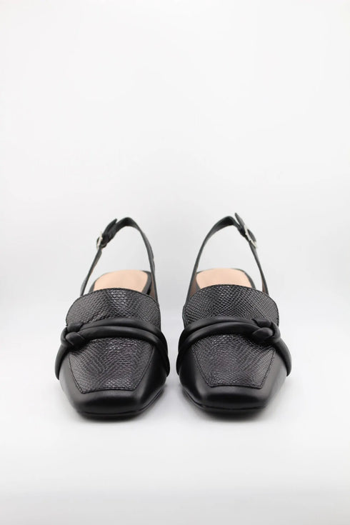 Capelli Rossi Block Heel Textured Slingback Loafers