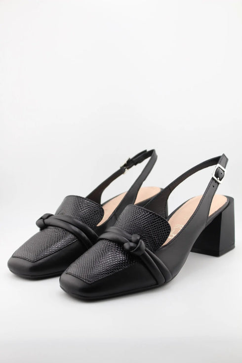 Capelli Rossi Block Heel Textured Slingback Loafers