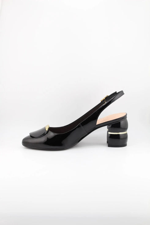 Capelli Rossi Slingback Patent Leather Block Heels