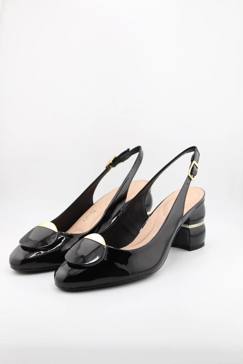 Capelli Rossi Slingback Patent Leather Block Heels