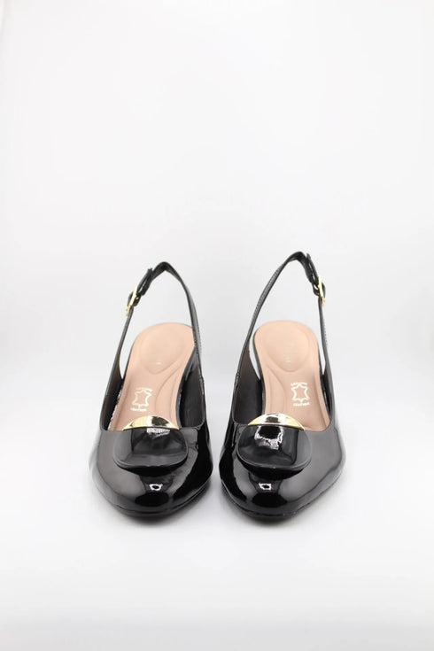 Capelli Rossi Slingback Patent Leather Block Heels