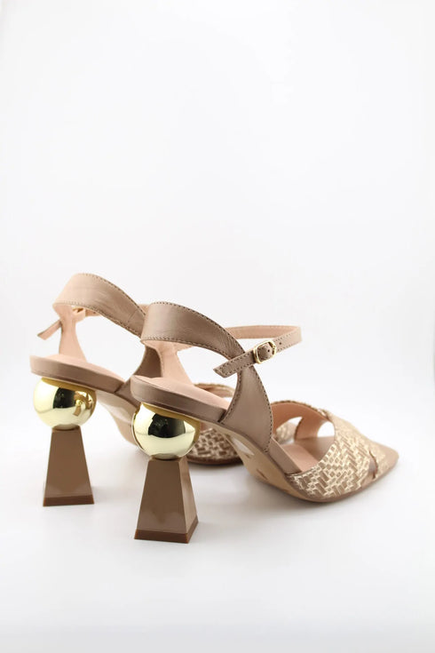 Capelli Rossi Geometric Block Heel Sandals