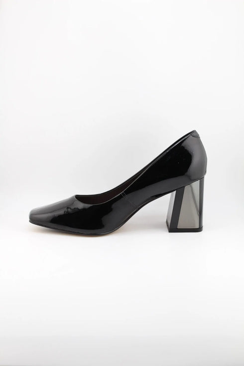 Capelli Rossi Metallic Block Heel Square-Toe Pumps