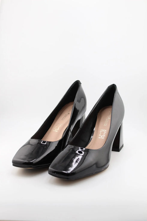 Capelli Rossi Metallic Block Heel Square-Toe Pumps