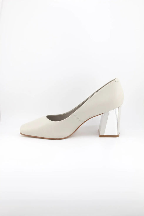 Capelli Rossi Metallic Block Heel Square-Toe Pumps