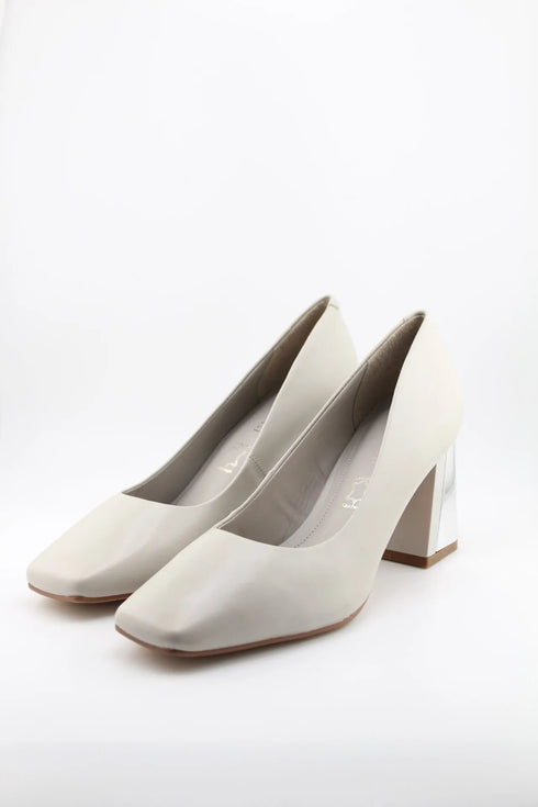 Capelli Rossi Metallic Block Heel Square-Toe Pumps