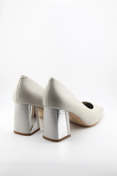 Capelli Rossi Metallic Block Heel Square-Toe Pumps