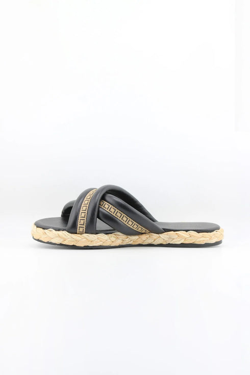 Luz da lua Braided Sole Cross Strap Sandals