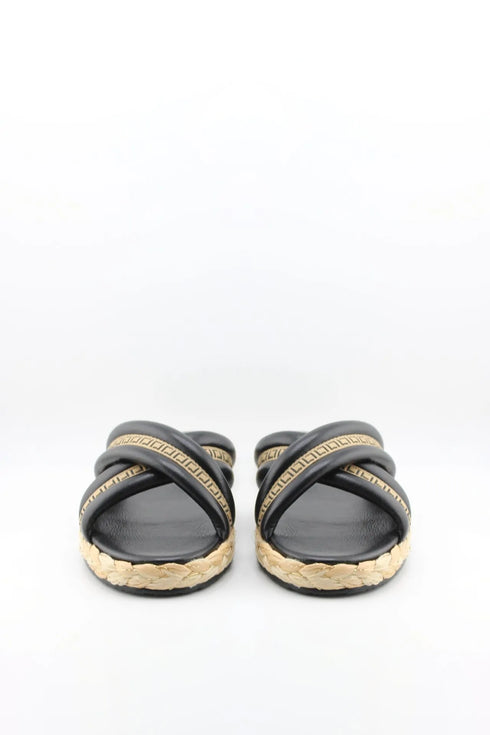 Luz da lua Braided Sole Cross Strap Sandals