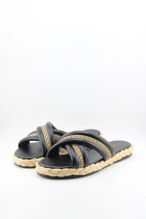Luz da lua Braided Sole Cross Strap Sandals
