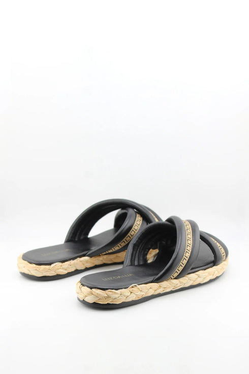 Luz da lua Braided Sole Cross Strap Sandals