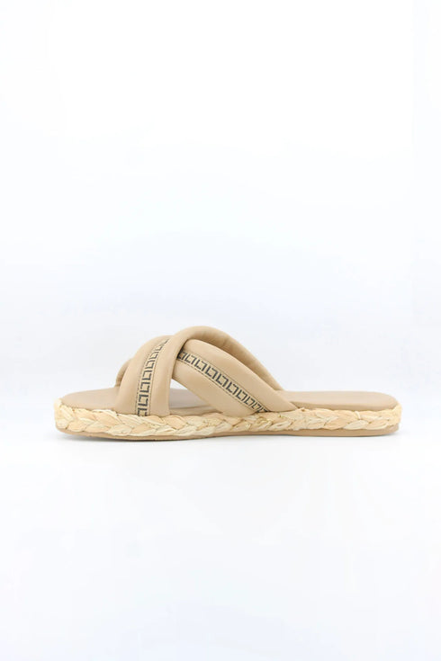 Luz da lua Braided Sole Cross Strap Sandals