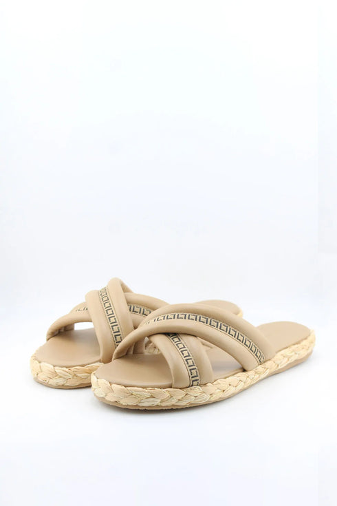Luz da lua Braided Sole Cross Strap Sandals