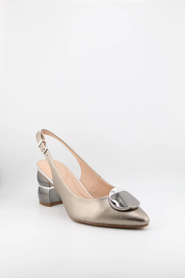 Capelli Rossi Buckled Slingback Pointed Toe Block Heels